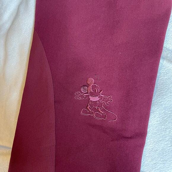 FIGS Disney Maroon Scrub Bottoms Extra Small XS Mickey Mouse‎ Burgundy Joggers - Picture 8 of 9